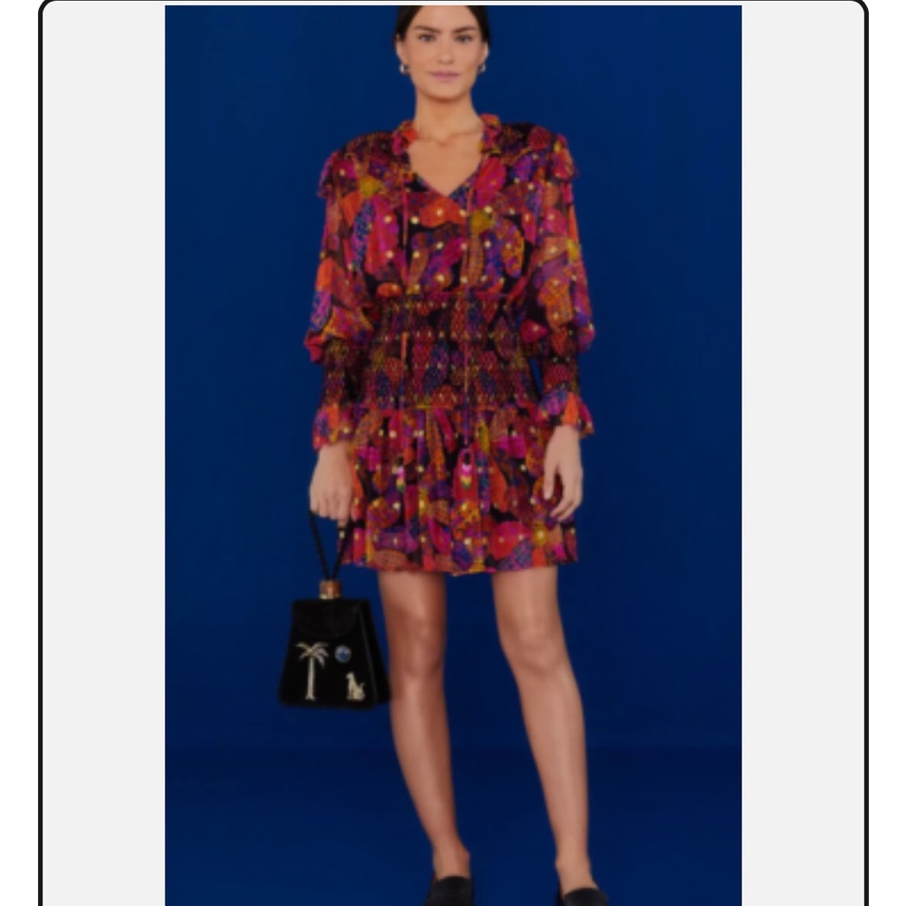 FARM Rio Vibrant Pink and Purple Mini Dress